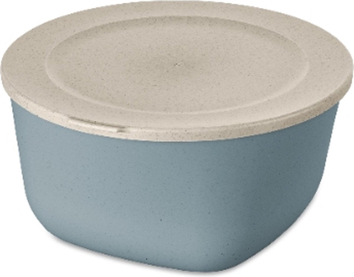 Koziol récipient alimentaire, bol avec couvercle, 4 l, fleurs naturelles bleues, bio-circulaire biologique - | boîte de connexion