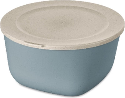 Koziol récipient alimentaire, bol avec couvercle, 4 l, fleurs naturelles bleues, bio-circulaire biologique - | boîte de connexion