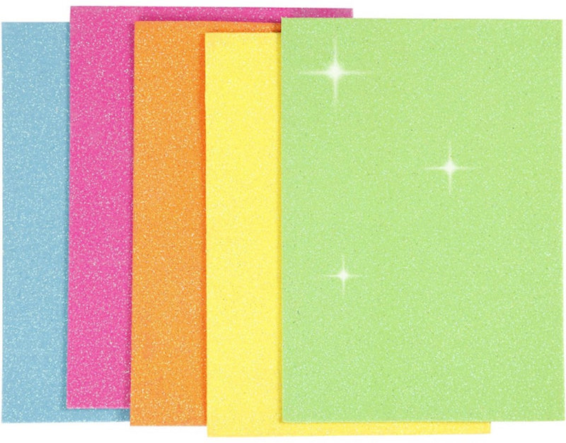 Feuilles de mousse Creativ company, a5, feuille 150x210 mm, épaisseur 2 mm, différentes couleurs, 5 feuilles 1 boîte