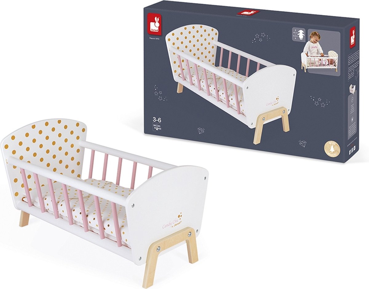 Janod - candy chic - lit de poupée en bois