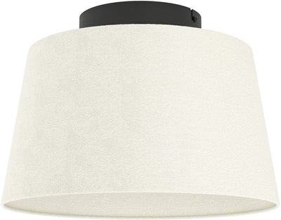 Plafonnier Eglo febres - e27 - ø 35 cm - noir et blanc - tissu teddy