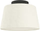 Plafonnier Eglo febres - e27 - ø 35 cm - noir et blanc - tissu teddy