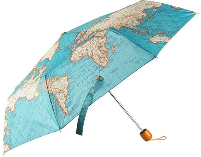 Parapluie carte du monde vintage Sass belle - parapluie pliant avec carte du monde