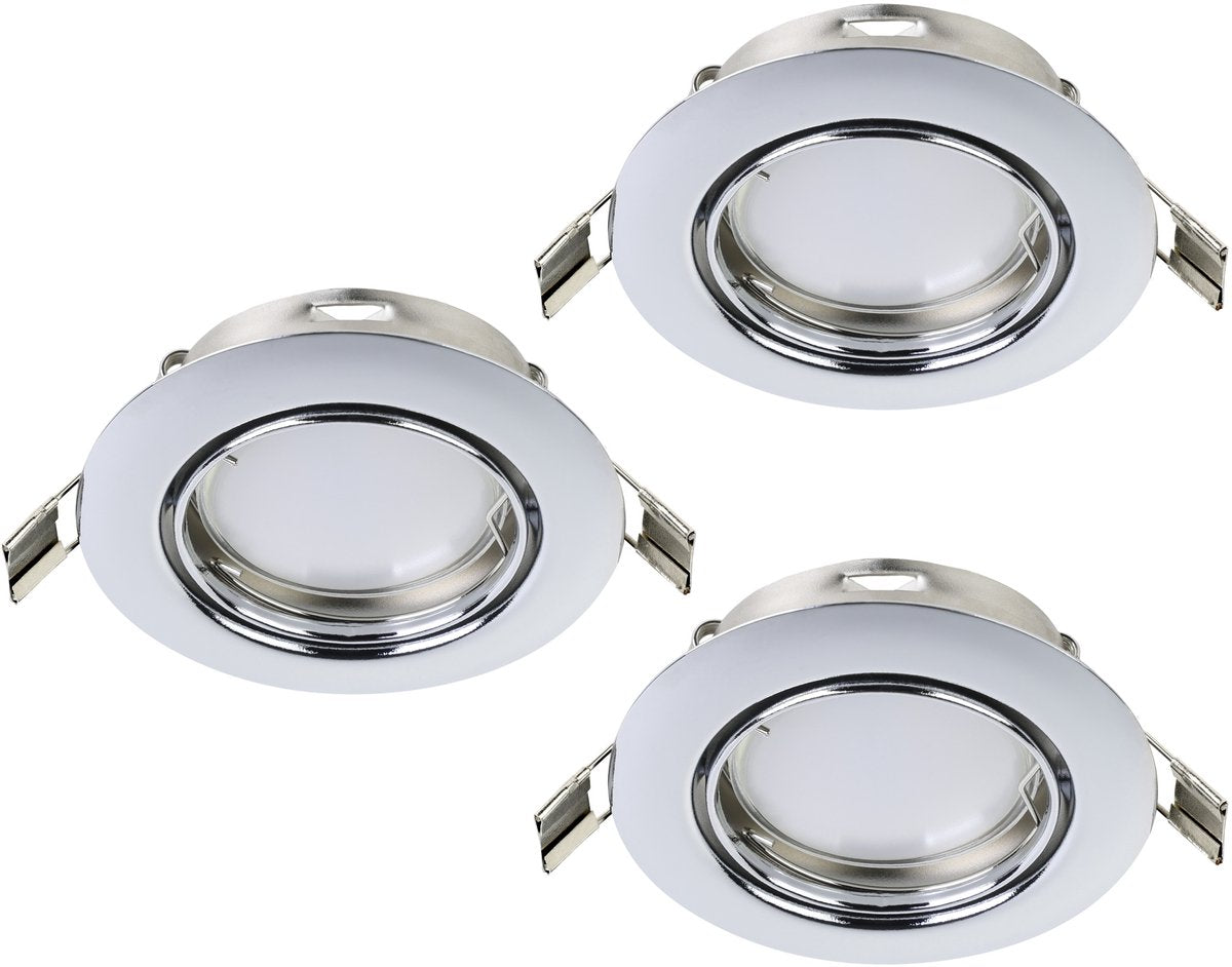 Eglo peneto - spot encastrable - LED - ø87mm. - chromé - lot de 3 spots - orientable