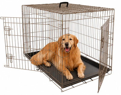 Caisse pour chien Flamingo xl – caisse pour chien pliable voiture – cage pour chien cage grillagée taupe – 109x70x77 cm – caisse pour chien ebo taupe