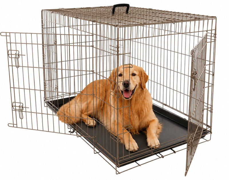 Caisse pour chien Flamingo xl – caisse pour chien pliable voiture – cage pour chien cage grillagée taupe – 109x70x77 cm – caisse pour chien ebo taupe