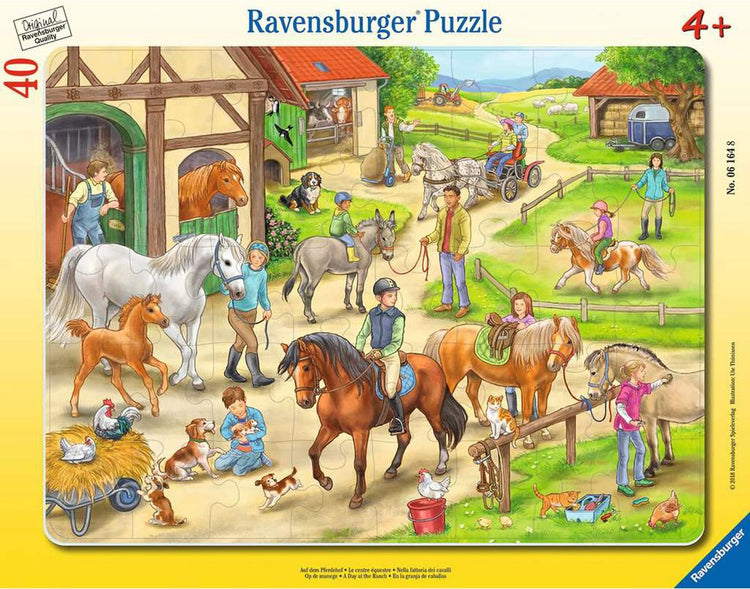 Jouets puzzle Ravensburger - Puzzle de ferme équestre 40 pièces.