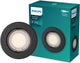 Philips LED Spot encastrable Philips Peridot - culot gu10 - noir - rond - tête fixe