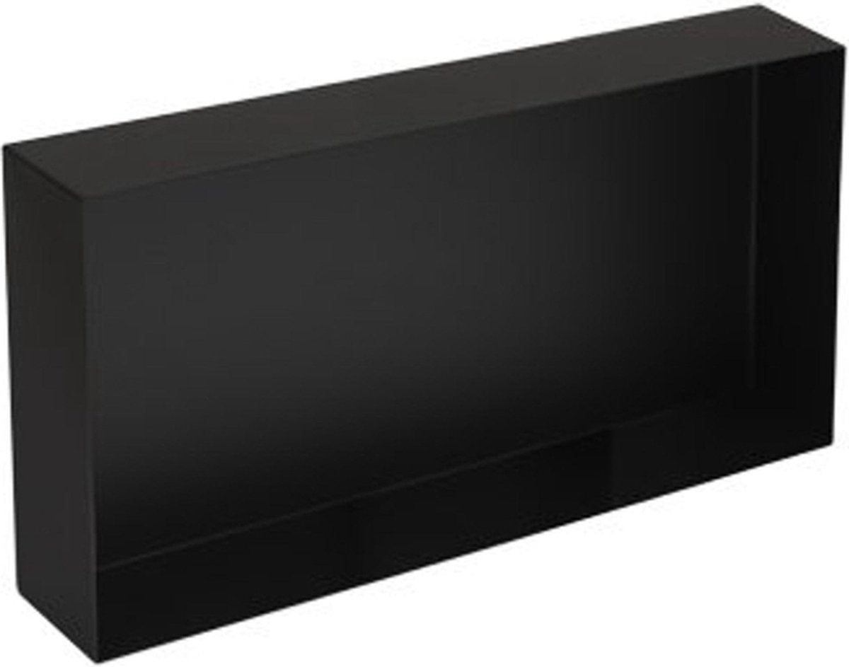 Niche encastrable pour boîte de réception Plieger - niche en saillie - acier inoxydable - 60x30x10cm - noir mat