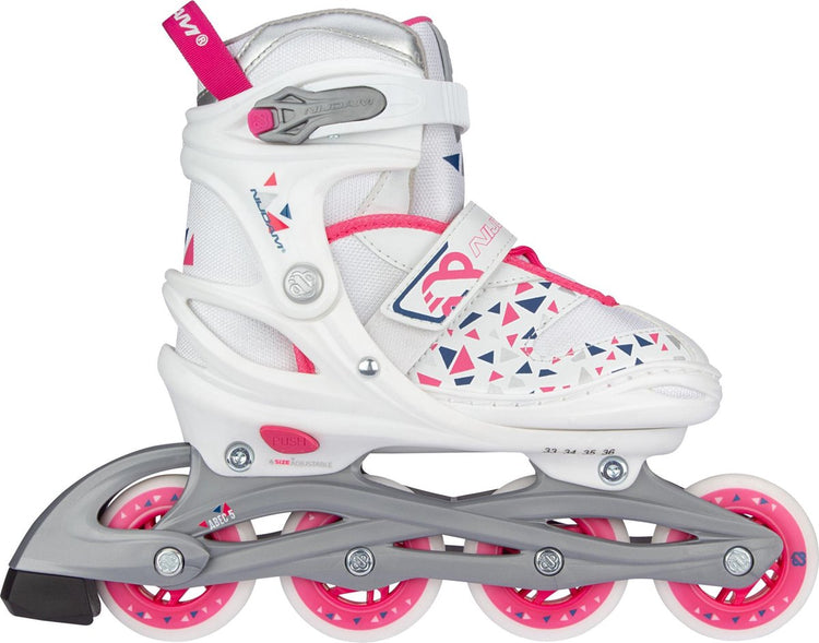 Nijdam rollers en ligne - réglables - enfants - blanc - taille 29-32