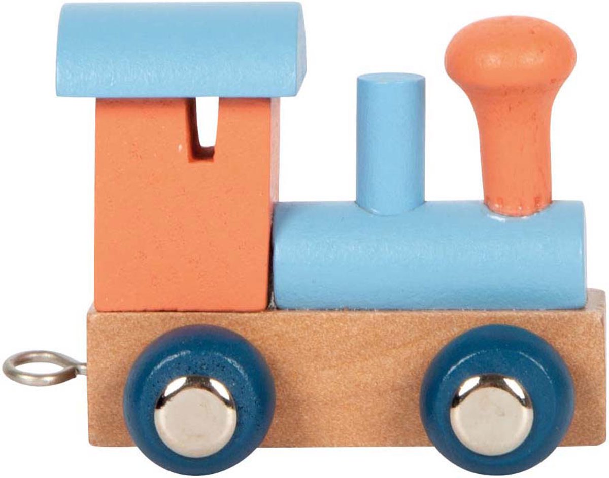 Petit pied - Polaire en bois Polaire - Locomotive Saumon rose - 12 pièces