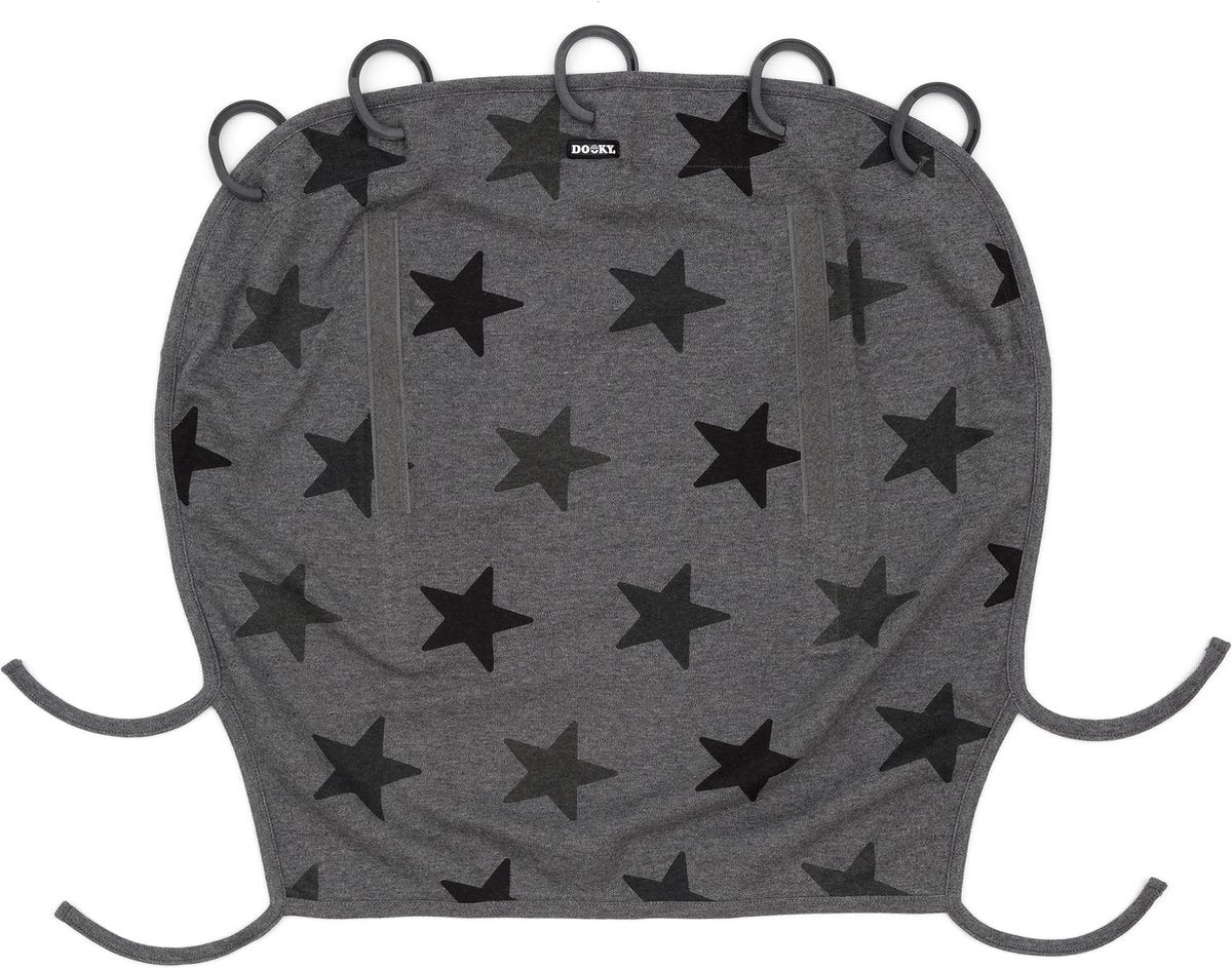 Dooky housse pare-soleil universelle pour poussette - protection UV pour votre enfant - poussette pare-soleil - étoiles grises