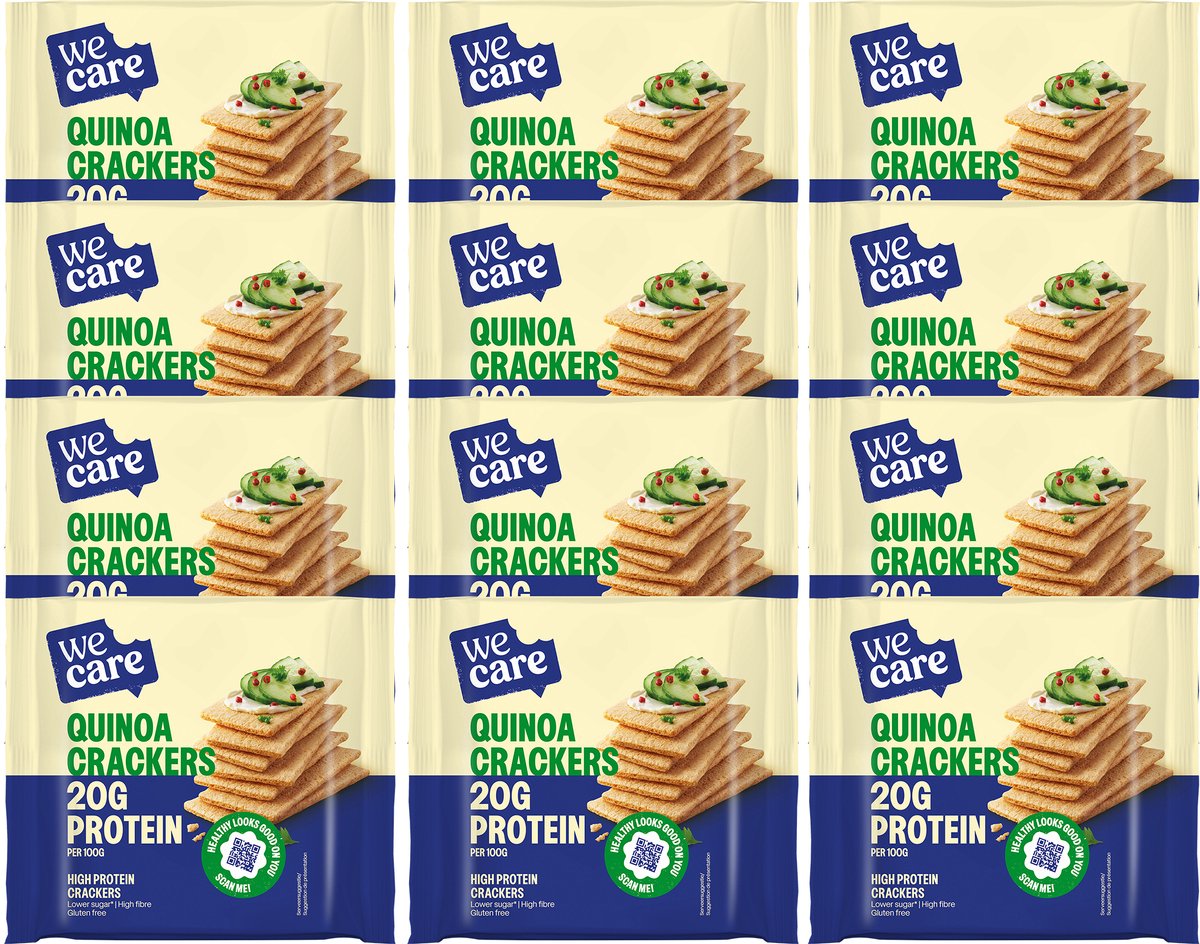 Wecare - riche en protéines - crackers au quinoa - 12 x 100 g