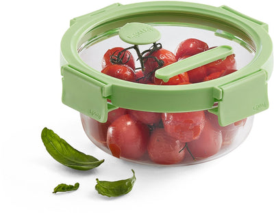 Lékué boîte de conservation alimentaire verre 650 ml - ronde - vert