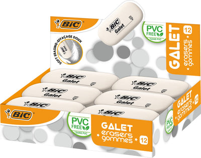 Gommes Bic Galet - boîte de 12 pièces