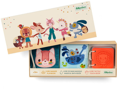 Lilliputiens - 3 livres sensoriels pour bébés - 3 histoires de jardin