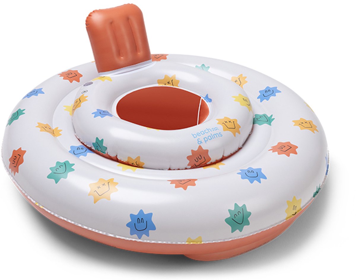 Palmiers de plage - flotteur bébé - visages ensoleillés - siège de natation - 1-2 ans - multicolore