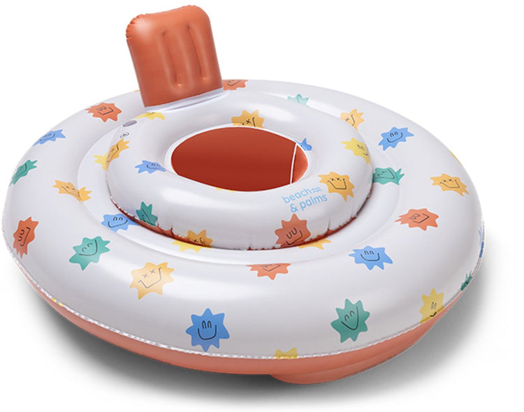 Palmiers de plage - flotteur bébé - visages ensoleillés - siège de natation - 1-2 ans - multicolore
