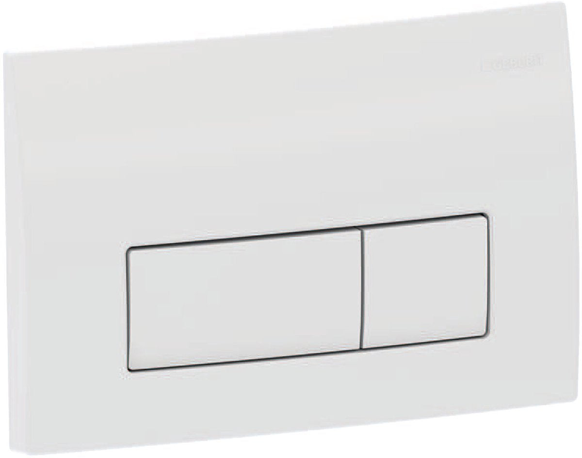 Plaque de commande Geberit delta50 - 2 boutons affleurants - boutons rectangulaires - blanc alpin