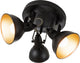 Briloner soft - spot de plafond - spot rétro en saillie - noir-or - 2x luminaire E14 - inclinable - métal - ø21 cm