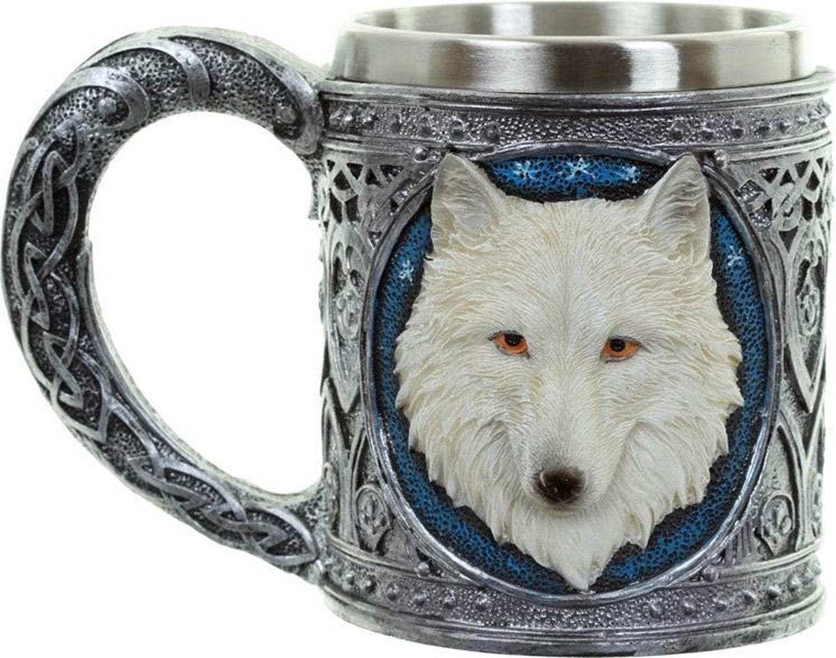 Tasse de consommation de loup blanc décoratif
