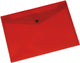 Chemise à documents Q-connect, a4, pp transparent, fermeture à bouton-poussoir, rouge 12 pièces