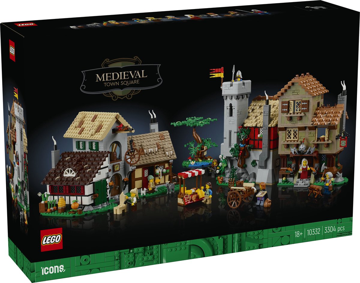Place de la ville médiévale d'icônes Lego - 10332