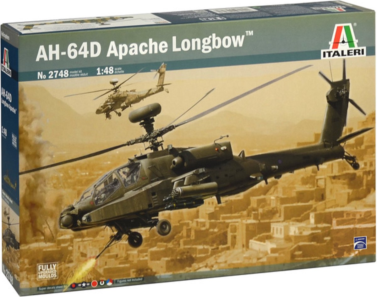 Italeri maquette avion - 2748 boeing ah-64d longbow apache - hélicoptère plastique - 1:48 - modélisme