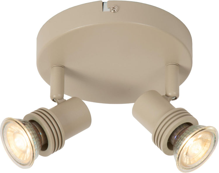 Lucide kianti - spot de plafond (plafonnier) - ø 15 cm - 2xgu10 - taupe
