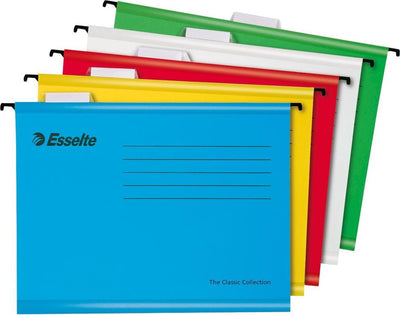 Dossier suspendu classique Esselte a4 - assorti - 10 pièces - pour travailler à domicile - idéal pour le bureau à domicile
