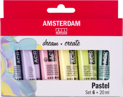 Bruynzeel Amsterdam série standard peinture acrylique pastel set 20ml, 6 pcs.