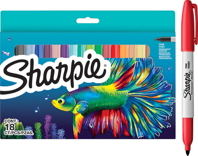 Ensemble Sharpie de marqueurs permanents | édition limitée différentes couleurs | point fin | 18 marqueurs | ensemble de retour à l'école