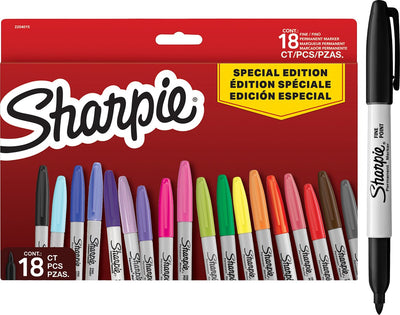 Ensemble Sharpie de marqueurs permanents | édition limitée différentes couleurs | point fin | 18 marqueurs | ensemble de retour à l'école
