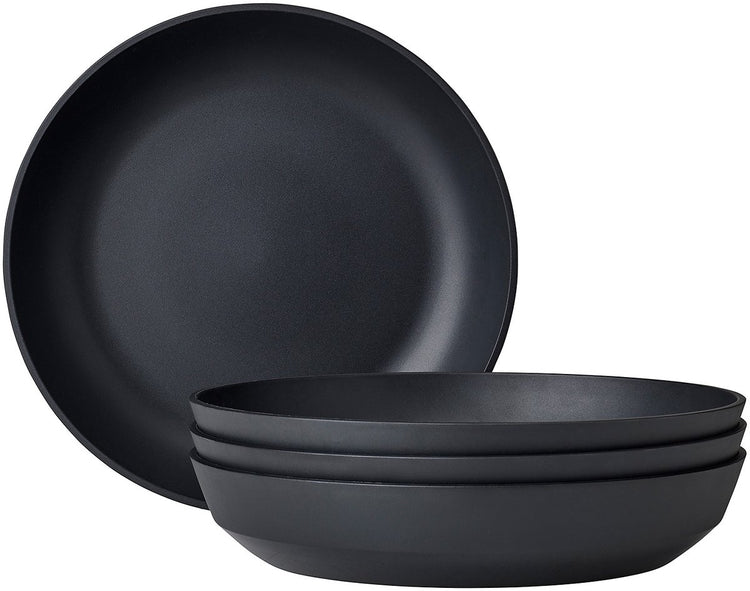 Assiette creuse Mepal silueta - 4 pièces - assiettes plates - noir nordique