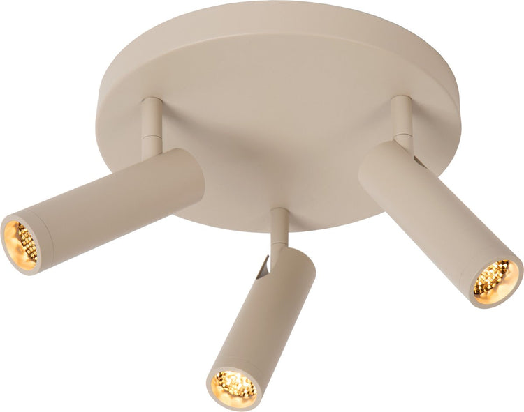 Lucide grado - spot de plafond (plafonnier) - ø 25 cm - 3xgu10 (mr11) - taupe