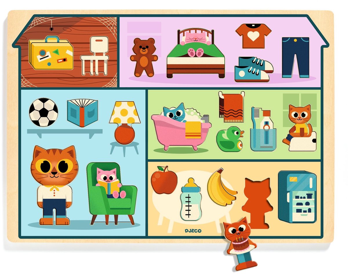 Maison puzzle en bois Djeco - puzzle jouet éducatif.