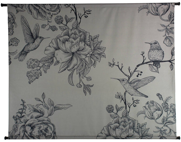 Tissu mural collection Hd oiseaux gris 145x3x110cm
