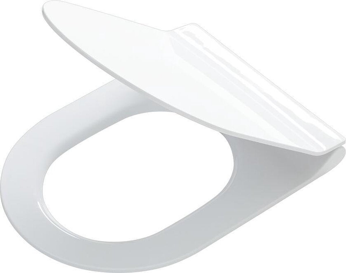 Tiger veiros - abattant de toilettes en forme de D - abattant de toilettes avec couvercle - fermeture en douceur - fonction de nettoyage facile - thermoplastique - blanc