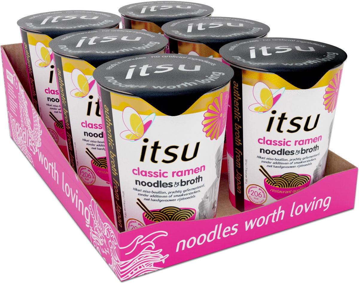 Tasse de nouilles ramen classique Itsu 6 x 64 grammes