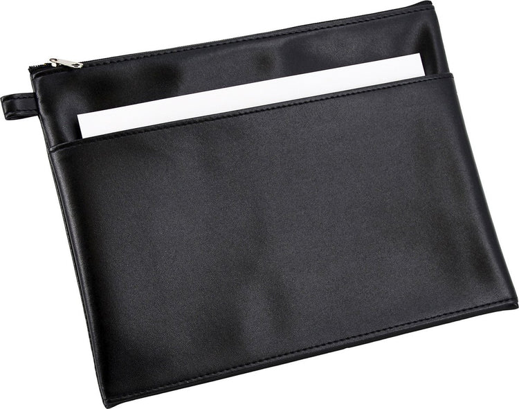 Alassio étui de rangement - cuir artificiel - noir - taille 25 x 19 cm - étui à stylos - étui à dessin - sac à accessoires - ju-42230