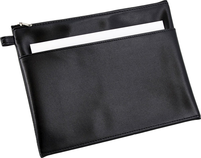 Alassio étui de rangement - cuir artificiel - noir - taille 25 x 19 cm - étui à stylos - étui à dessin - sac à accessoires - ju-42230