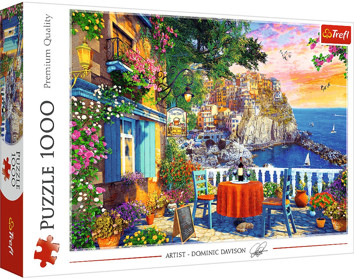 Trefl puzzle Cinque Terre vue 1000 pièces - puzzle coloré amusant.