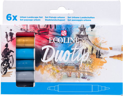 Set de marqueurs Ecoline Duotip paysage urbain | 6 couleurs