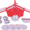 Bigjigs Tea Ensemble dans un panier de rangement rouge