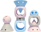 Ensemble de génie de construction Moluk couleurs pastel : mélange de 9 pièces de hix, mox oibo, en caoutchouc de silicone, en boîte 19,5x19,9x6,8cm, 2+