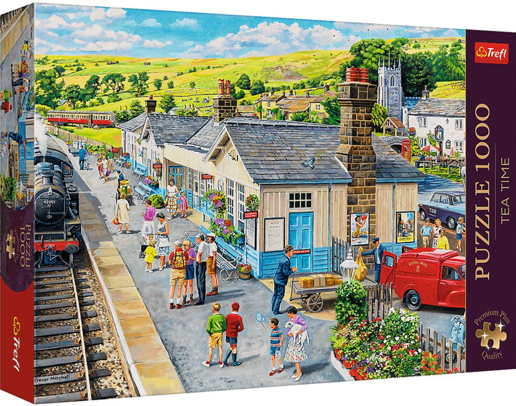 Trefl puzzle 1000 pièces premium plus - Gare à l'heure du thé fsc.