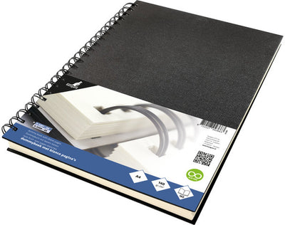 Livre factice Kangaro - a4 - noir - avec spirale - 160 pages blanches - 140 grammes - carnet de croquis - k-5307