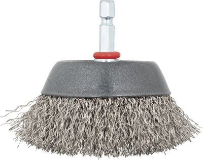 Wolfcraft - Brosse coupelle en fil d'acier inoxydable pour perceuse - Brosse en fil d'acier 75 mm - 2746000