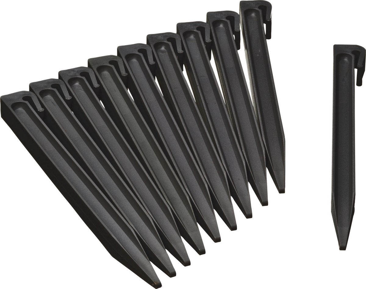 Piquets de sol de jardin nature nature 10 pcs noir