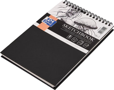Carnet de croquis Oxford - a5 - 50 feuilles - papier 100g - double spirale - couverture rigide - noir